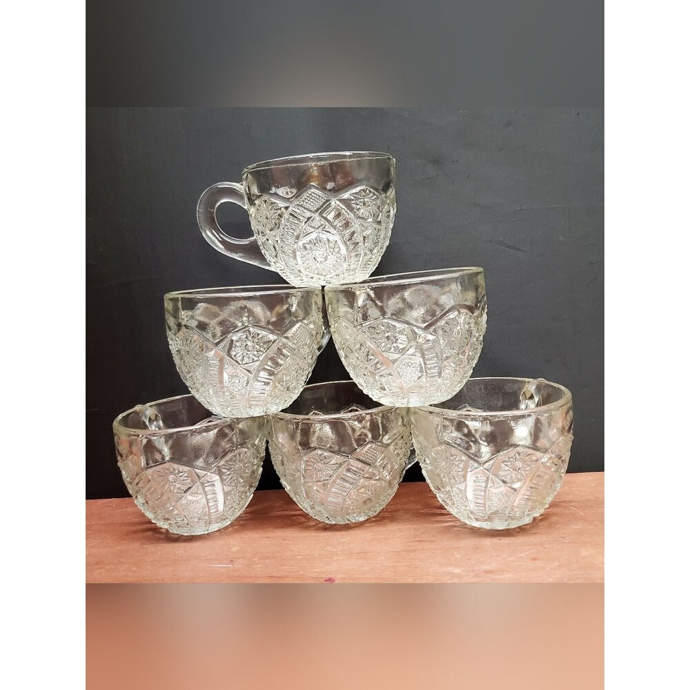 Vintage Punch Bowl Glasses Cups Set of 6